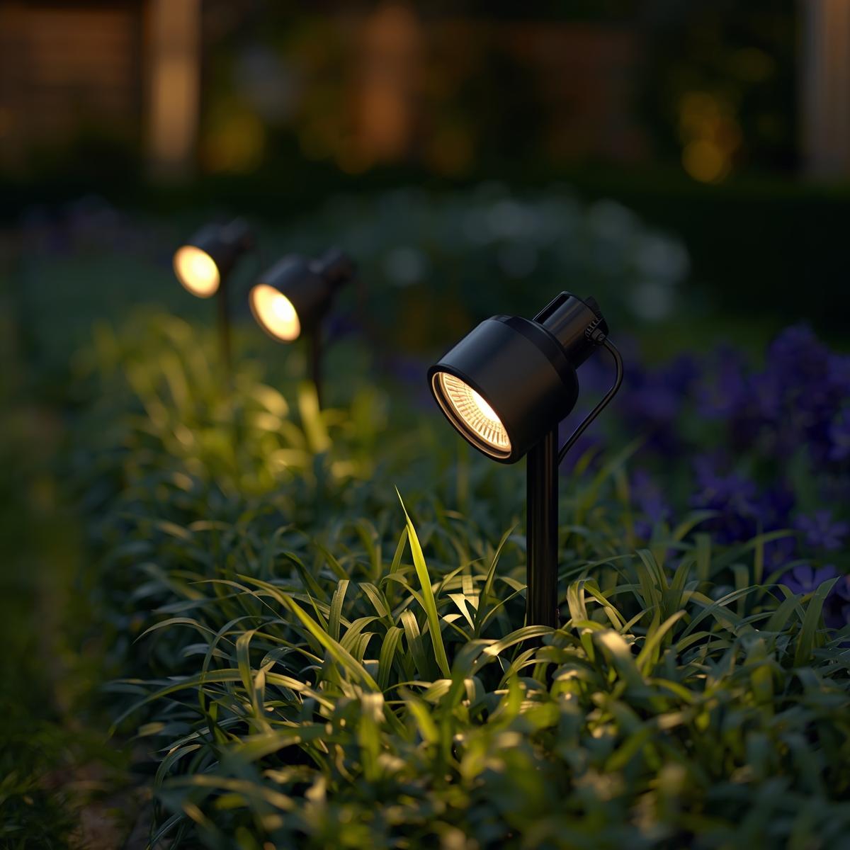 Solar Garden Spotlight Set